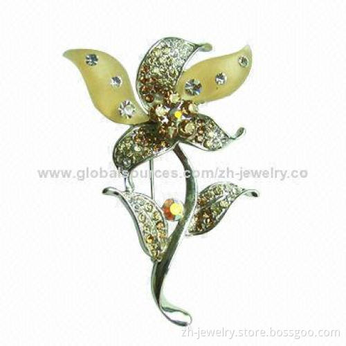 Metal flower/metal alloy/metal brooches pin, shinny and bright